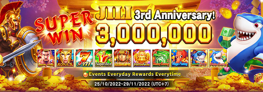 Ikatlong Anibersaryo ng JILI Game, Jili Fishing & Jili Slots Super Win ?3M