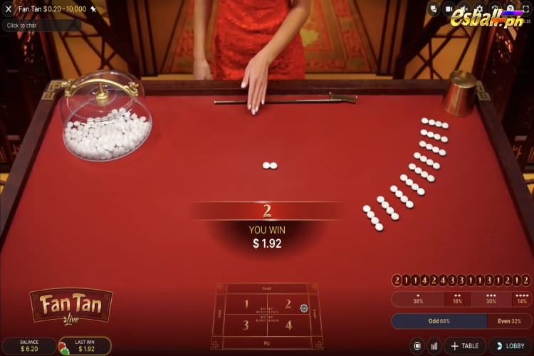 Fan Tan Live Casino, Fantan Game, Evolution Fan Tan