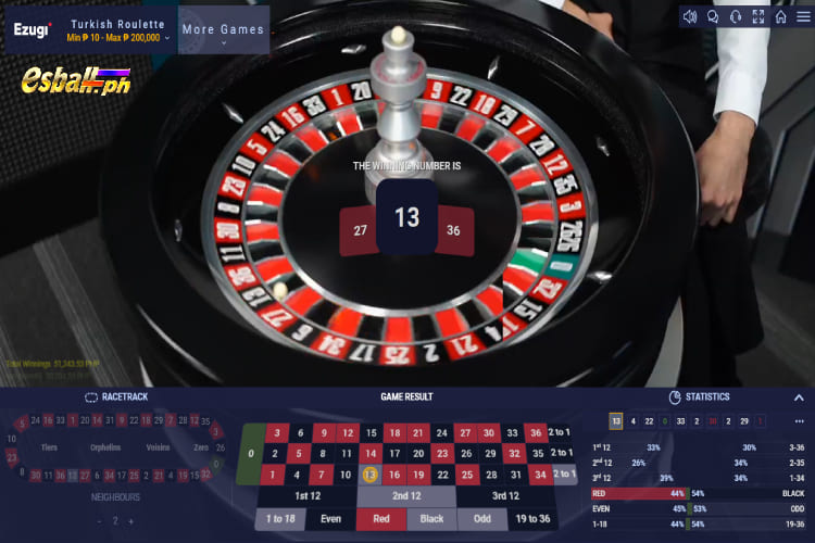 Disconnection in Ezugi?Turkish Roulette Live