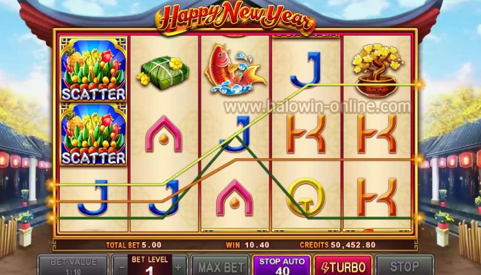 Happy New Year Slot Machine Game, Kumita sa Happy New Year Wishes Game